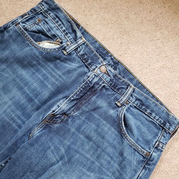 Levi's 569 34x32 (Fits 36x31) Mens Blue Denim Stonewash Straight Leg Jeans - Picture 2 of 10